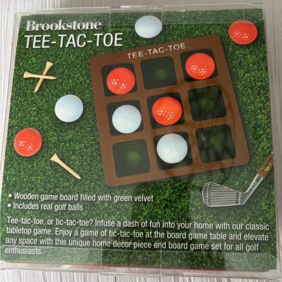 Brookstone Tee-Tac-Toe Game with Red and White Balls - Picture 2 of 2